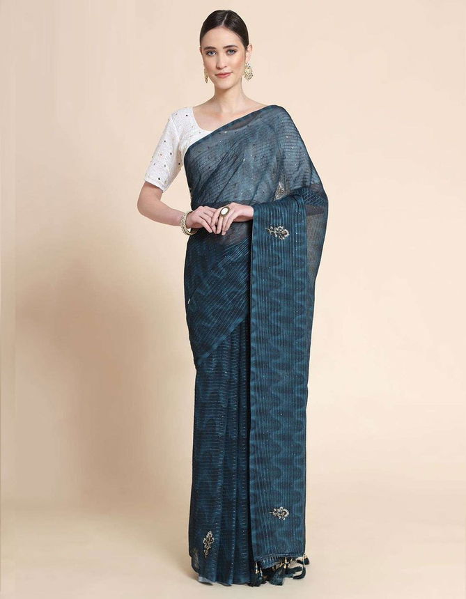 Printed W 161 Fancy Wholesale Party Wear Georgette Saree Catalog